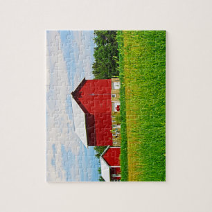 Red Country Barn and Pasture Jigsaw Puzzle