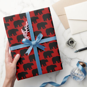 Red Country black bear pattern wrapping paper