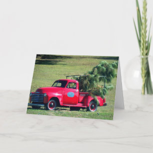 Red Country Chevy Pickup Carte Arbre de Noël