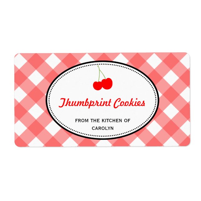 Red country gingham pattern sweet cherry food (Front)