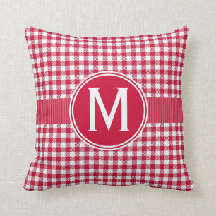 Red Country Gingham Tablecloth Pattern Throw Pillow