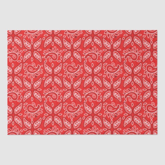 Red Country Paisley pattern tissue paper (Front)