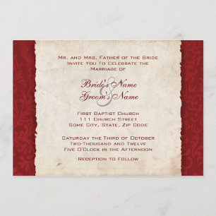 Red Country Wedding Invitation