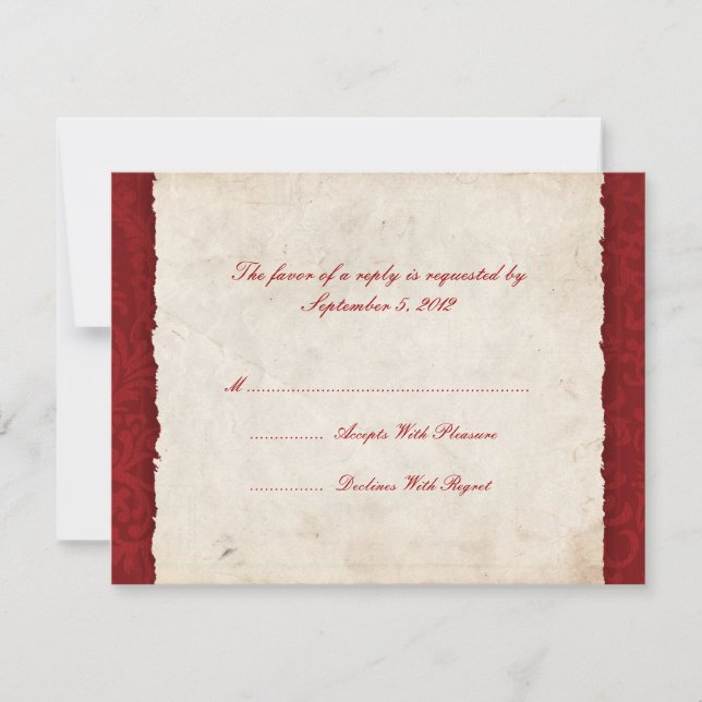 Red Country Wedding RSVP (Front)