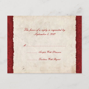 Red Country Wedding RSVP Card