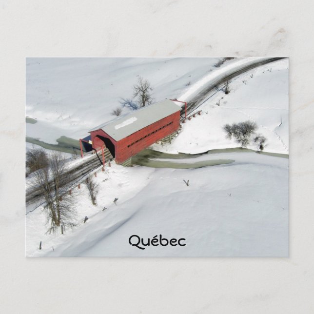 Red Covered Bridge, Québec Postcard (Front)