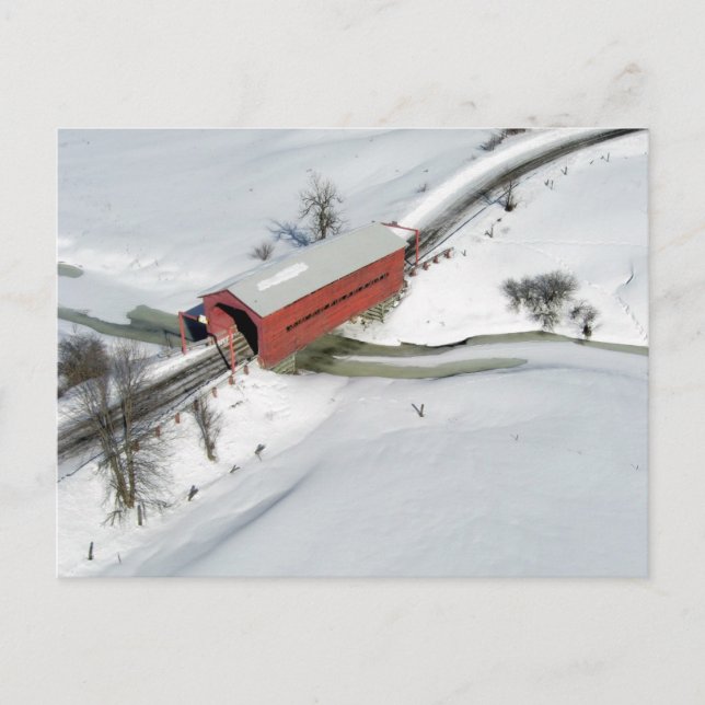 Red Covered Bridge, Québec Postcard (Front)