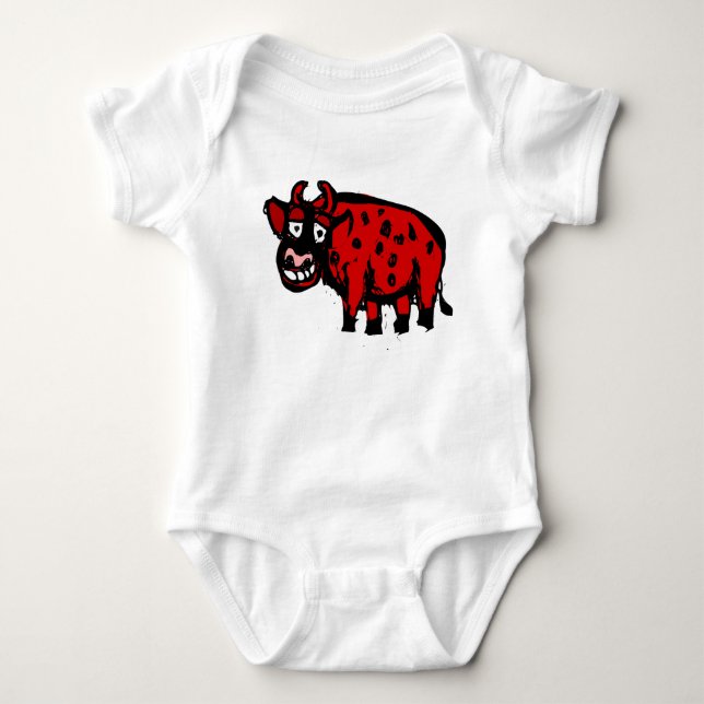 Red Cow Baby Bodysuit (Front)