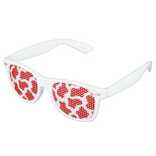 Red Cow Pattern Modern Bachelorette Party Retro Sunglasses