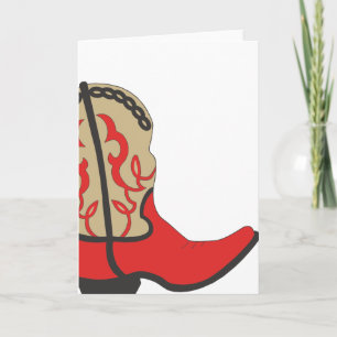 Red Cowboy Boot Card