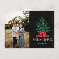 Red Cowboy Boots and Spruce Merry Christmas