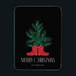 Red Cowboy Boots and Spruce Merry Christmas Magnet<br><div class="desc">Red Cowboy Boots and Spruce Merry Christmas</div>