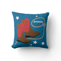 Red Cowboy Boots & Rope, Personalized