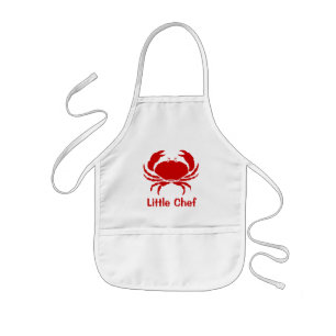 Red crab apron for kids   Personalizable with name