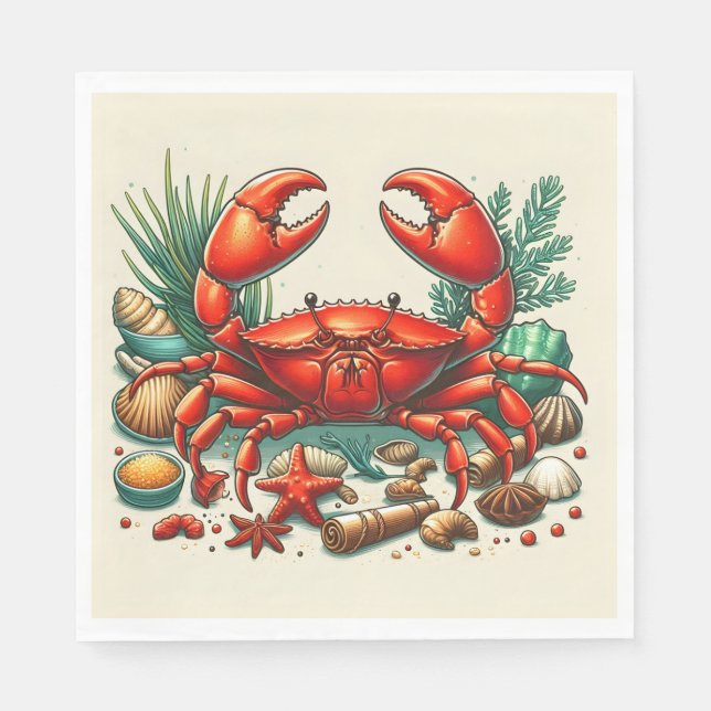 Red Crab Bake Napkin (Front)