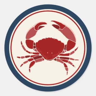 Red Crab Classic Round Sticker