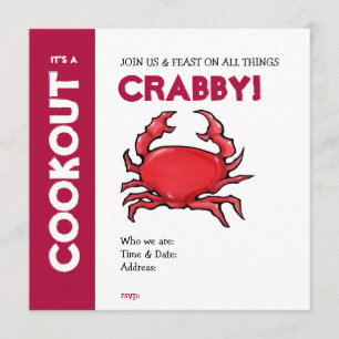 Red Crab Cookout Invitation