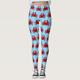 Red Crab Design You Choose Background Colour Leggings