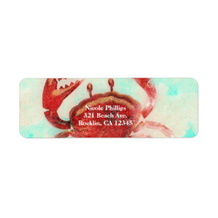 Red Crab Elegant Beach Party Engagement Invitation
