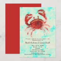 Red Crab Elegant Beach Party Engagement Shower