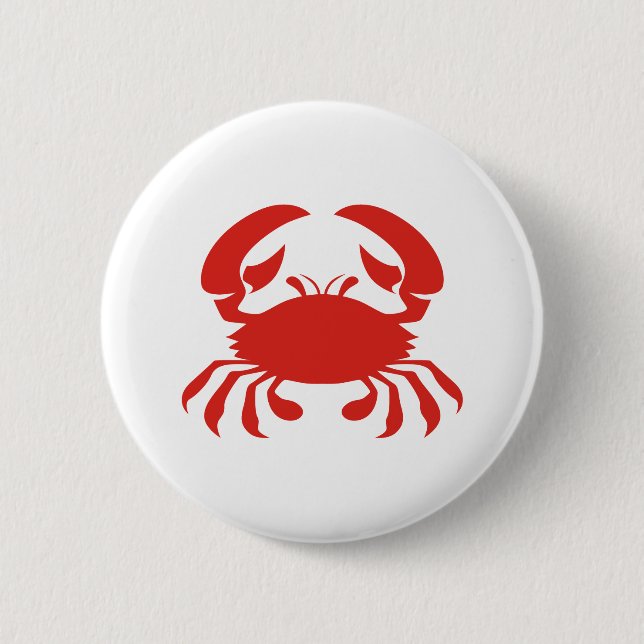 Red Crab Logo 2 Inch Round Button (Front)