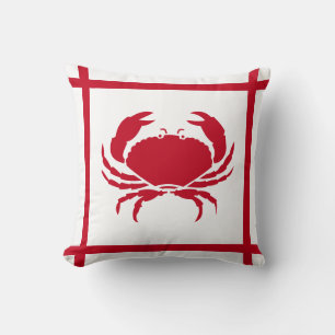 Red Crab ~ Nautical Themed Throw Pillow