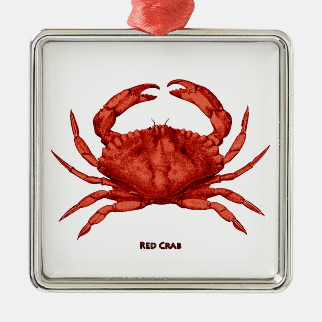 Red Crab (Pacific) Metal Ornament (Front)