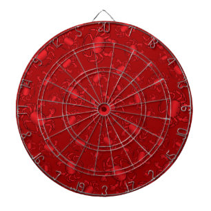 Red crab pattern dartboard