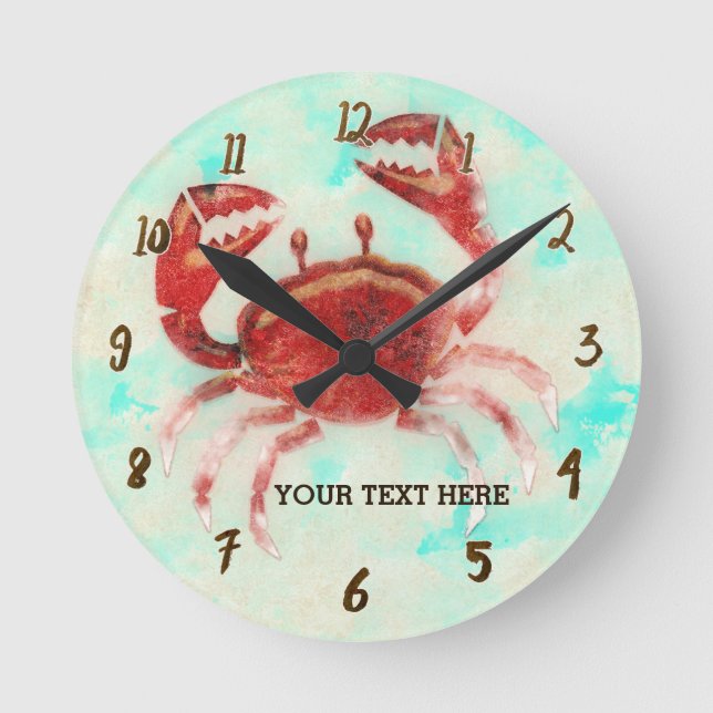 Red Crab Personalized Wall Clock (Front)