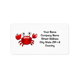 Red crab return address label