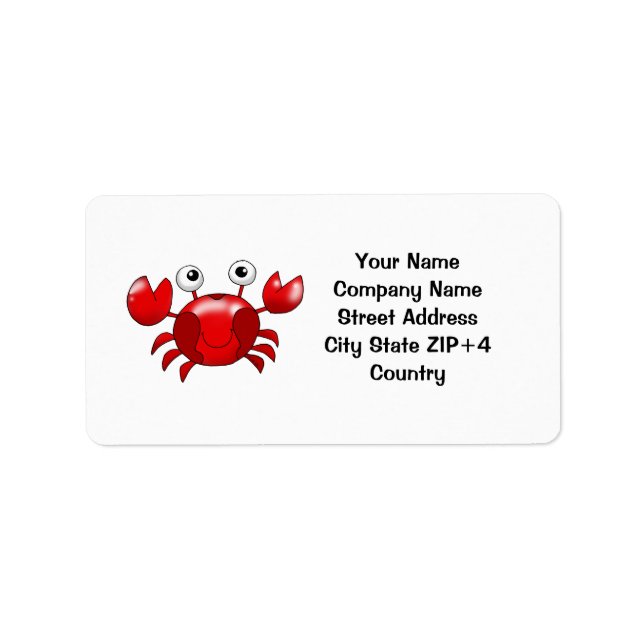 Red crab return address label (Front)