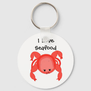 Red Crab Seafood Design Keychain
