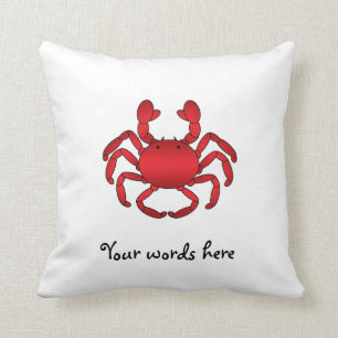 Red crab throw pillow