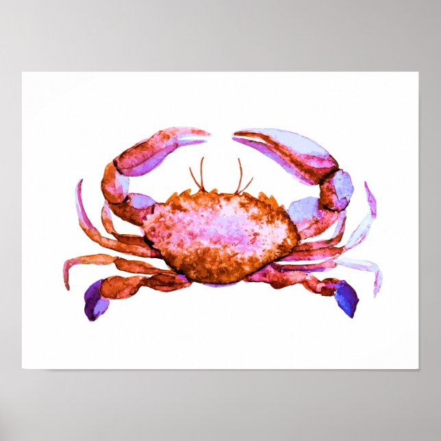Red Crab Watercolor Print (Front)