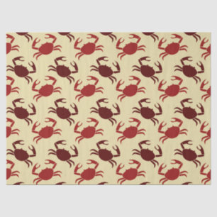Red Crabs on Cream Decoupage Tissue Paper