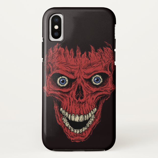 Red Crackhead Skull Case-Mate iPhone Case (Back)