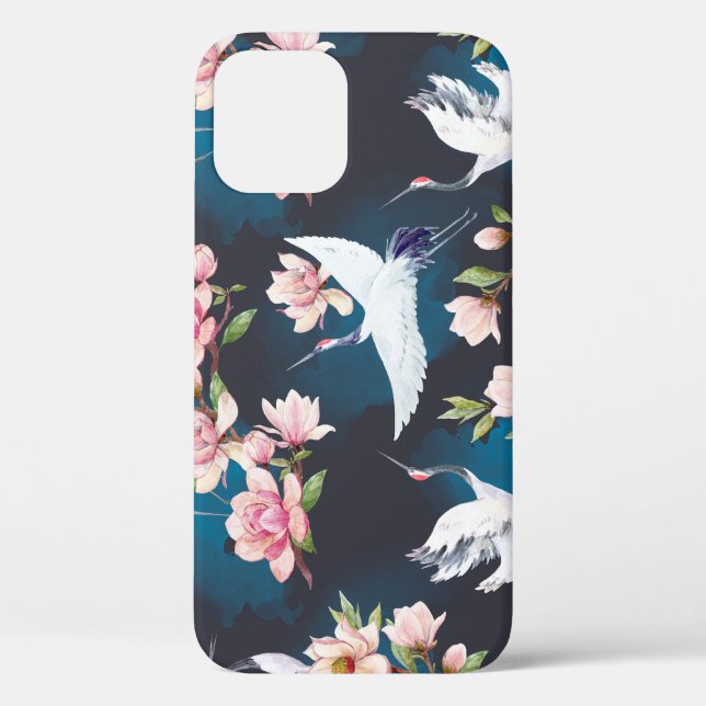 Red Crane Magnolia: Japanese Watercolor. Case-Mate iPhone Case (Back)