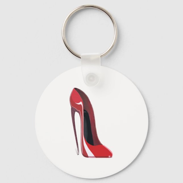 Red Crazy Heel Stiletto Shoe Art Keychain (Front)