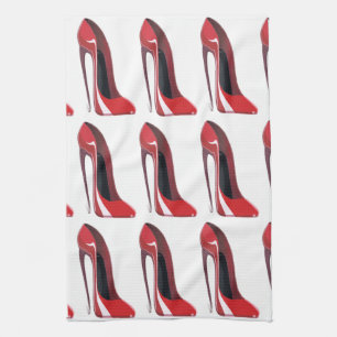 Red Crazy Heel Stiletto Shoe Art Kitchen Towel
