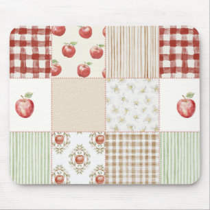 Red Cream Green Apples Mouse Pad