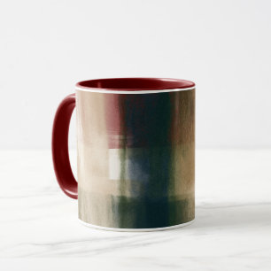 Red Cream Green Gold Stripes Mug