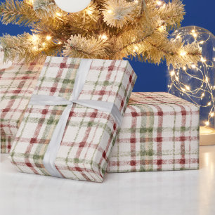 Red Cream Green Stripes Christmas Wrapping Paper