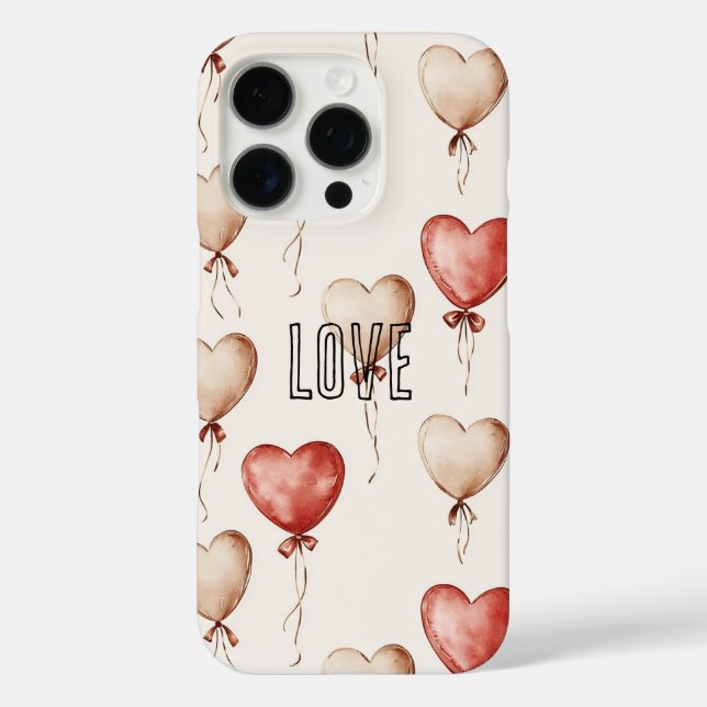 Red Cream Heart Balloons Case-Mate iPhone Case (Back)