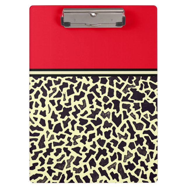 Red Cream Leopard Clipboard (Front)