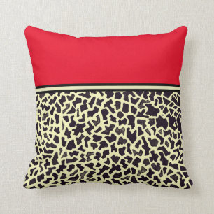 Red Cream Leopard Throw Pillow