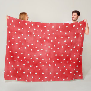 Red Cream Plaid Stripes Birthday Fleece Blanket