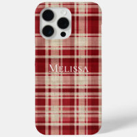 Red Cream Plaid Stripes
