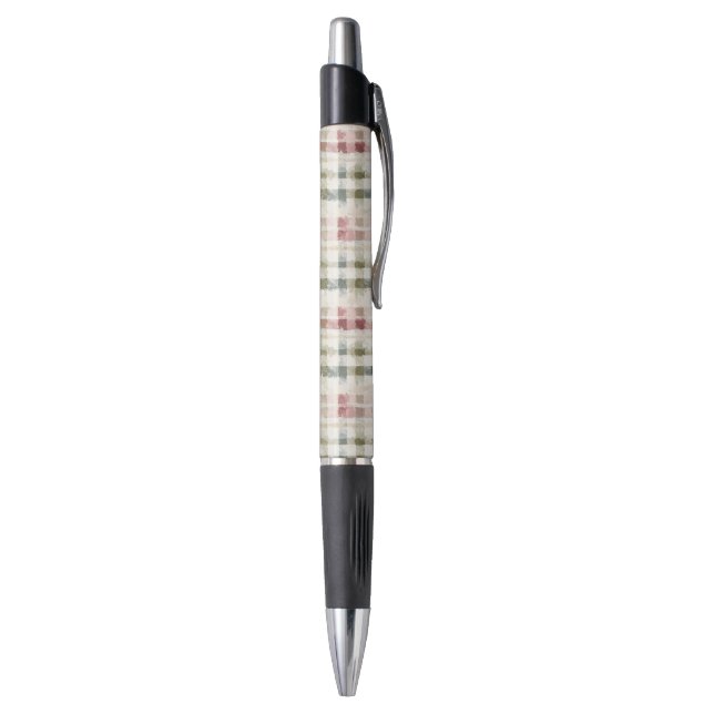 Red Cream Plaid Stripes  Pen (Bottom (Vertical))