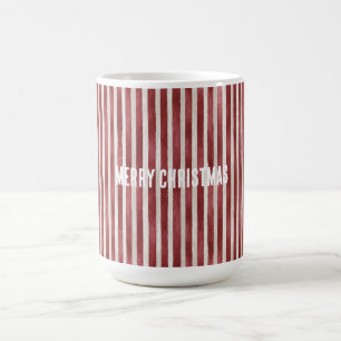 Red Cream Stripes Christmas Coffee Mug