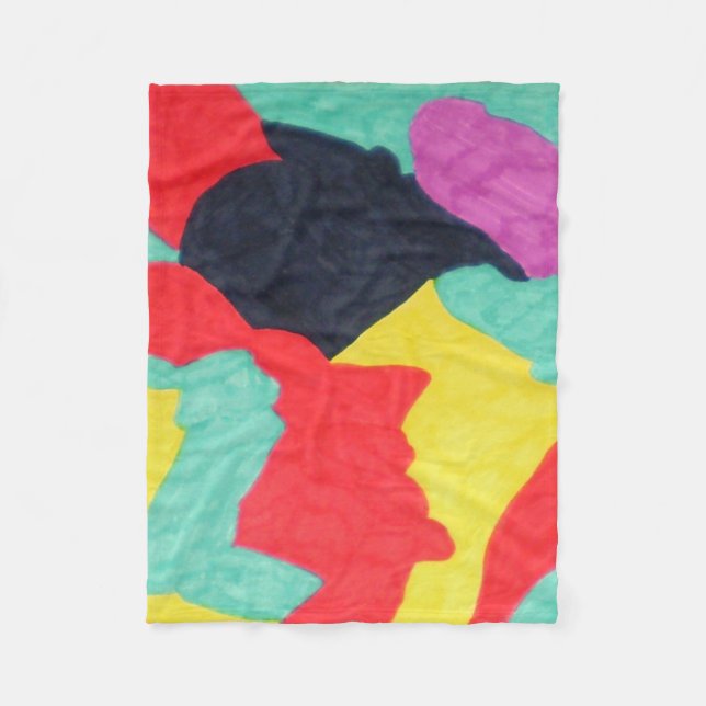 Red Creatures Fleece Blanket (Front)